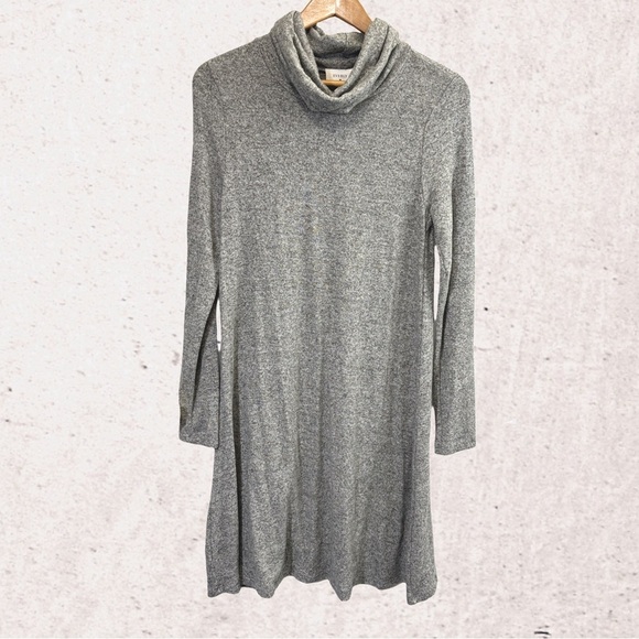Everly Gray Cowl Neck Sweater Dress - Picture 1 of 4